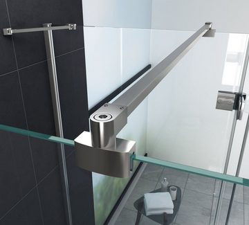 Home Systeme Runddusche BENITO U Form Duschkabine Dusche Duschwand Duschabtrennung Duschtür, BxT: 80x80 cm