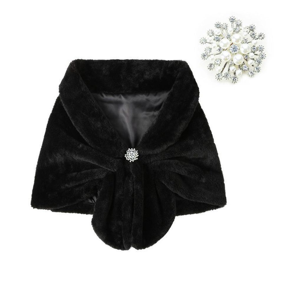 Coonoor Modeschal Damen Elegant Braut Hochzeit Kunstpelz Schal Wrap Braut Pelz Schal, Stola Fur Wraps und Tücher für Frauen