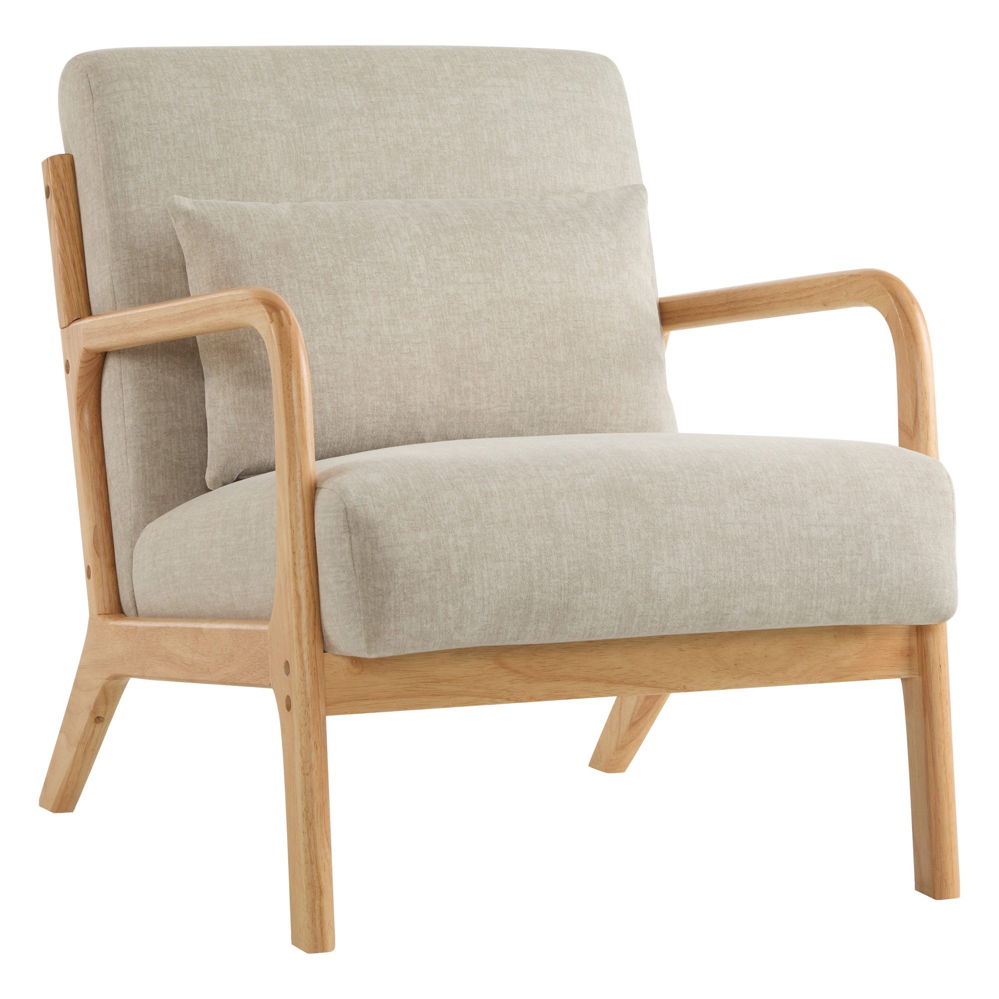 Aunekiv Sessel mit Kissen & Holzrahmen, Lesesessel, Mid-Century Sessel (1-St), Perfekt als Relaxsessel für Wohnzimmer und kleine Räume