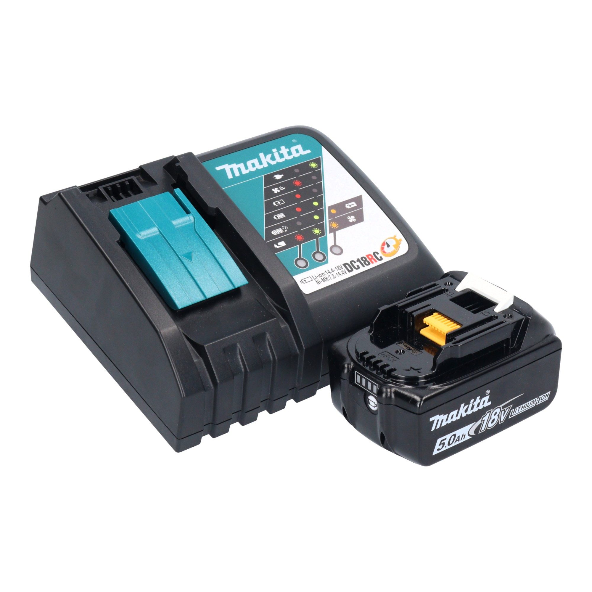 Makita Werkstattpresse DGP 180 RT1 Akku Fettpresse 18 V 690 bar + 1x Akku 5,0 Ah + Ladegerät