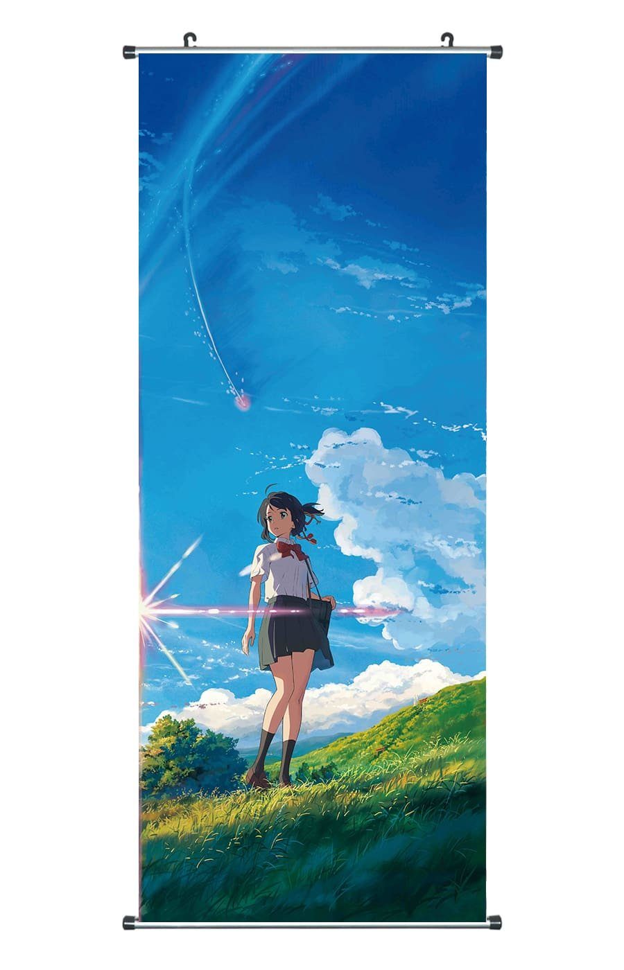 GalaxyCat Poster Rollbild für Your Name Fans, Kakemono aus Stoff, Poster 100x40cm, Mitsuha Miyamizu, Mitsuha Miyamizu Rollbild / Kakemono