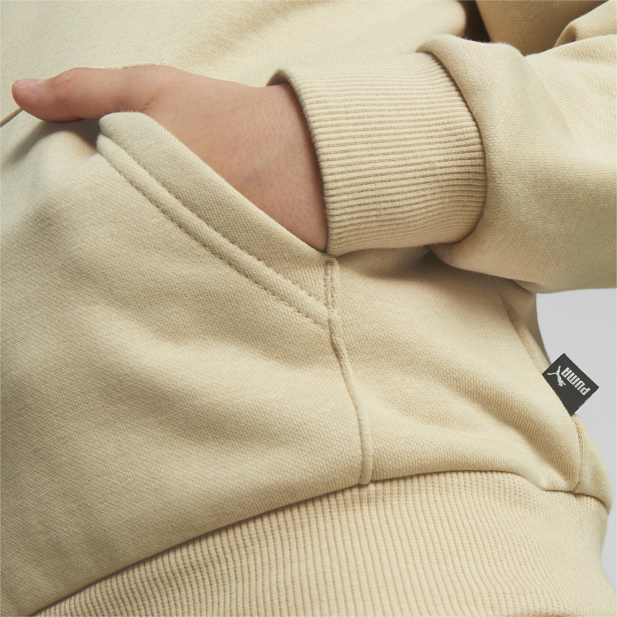 Logo PUMA Sweatshirt mit großem Hoodie Essentials Jungen Beige Granola