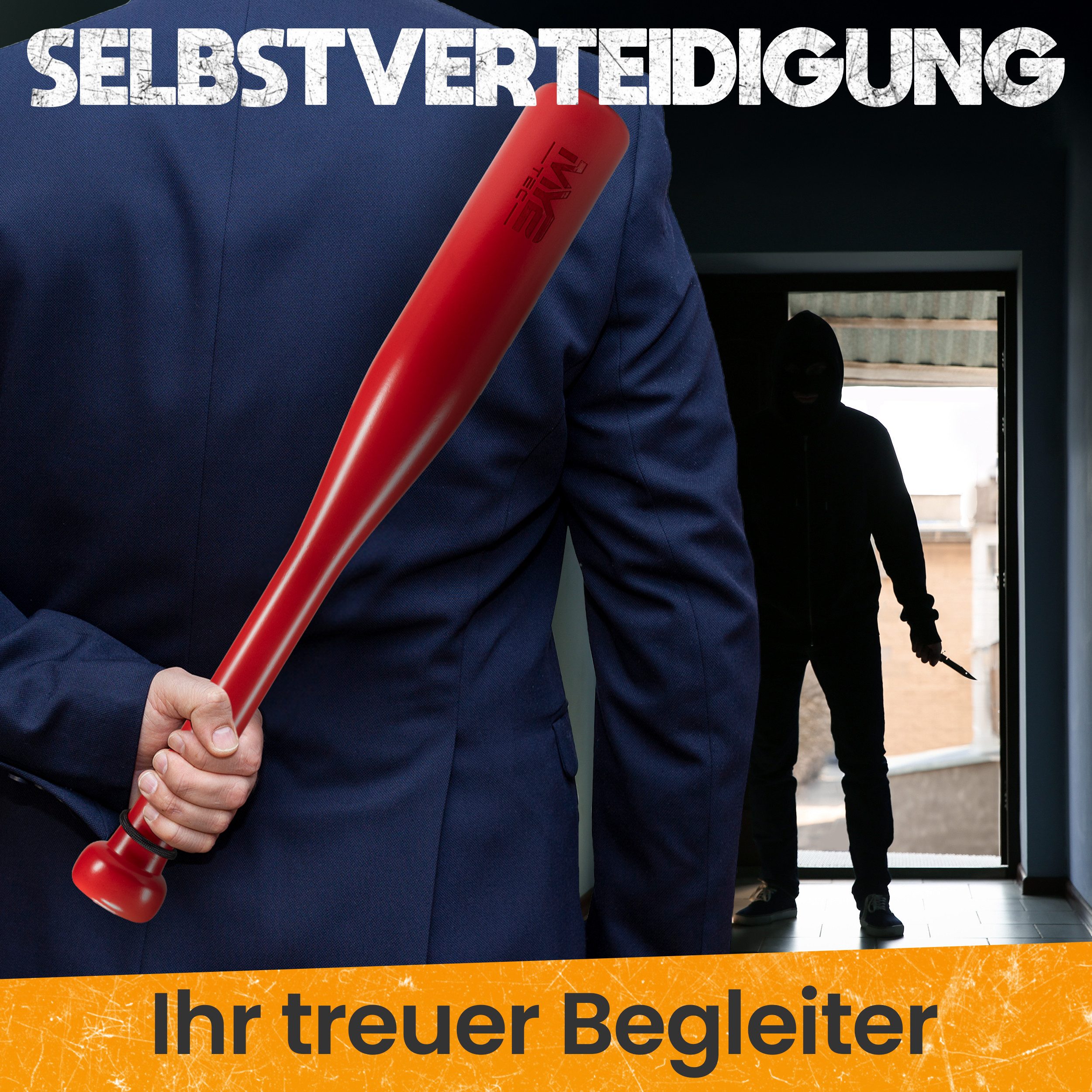 Oramics Baseballschläger Massivholz Baseball-Schläger Knüppel Bat 18" 48cm mit Schlaufe Tasche, massives Holz, (Natur Holzfarbe Self Defense Baseball Bat mit Tasche, 18 Zoll 48cm Outdoor Baseball Schläger mit Schlaufe), massive Ausführung, ausbalanciertes Gewicht, ergonomischer Griff