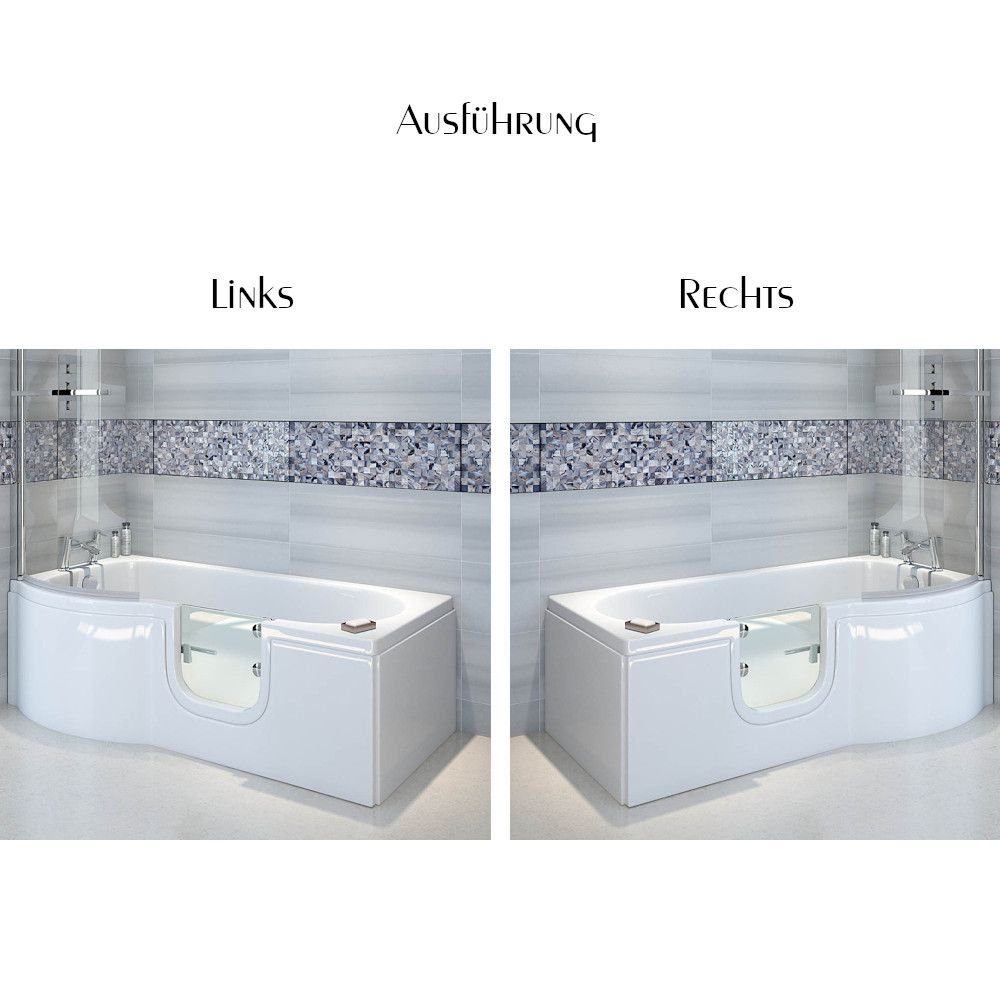 Thumbnail - Dusche-24 Badewanne Badewanne mit Tür 167x85 cm HOCONCERT inkl. Duschaufsatz und Schürze