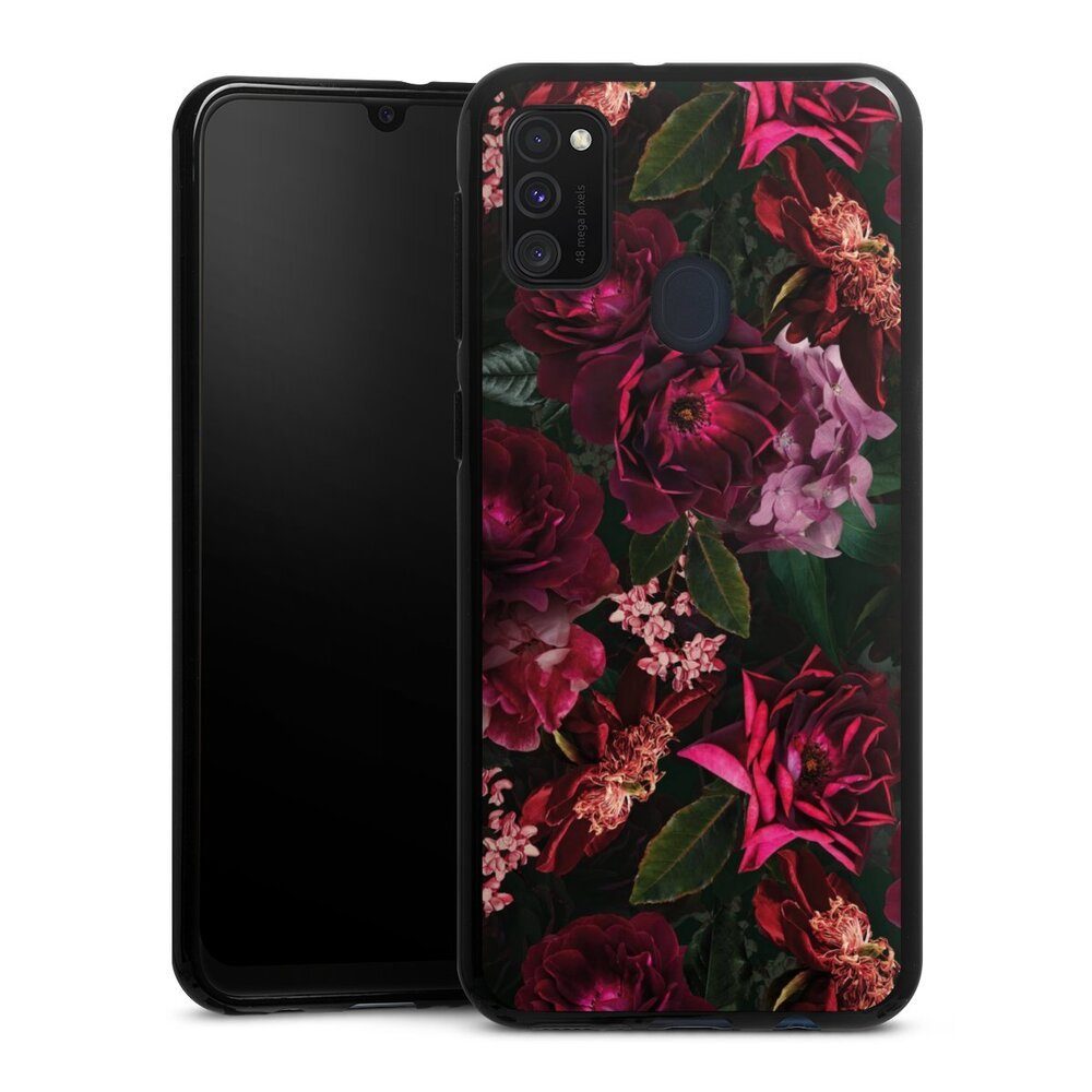 DeinDesign Handyhülle Rose Blumen Blume Dark Red and Pink Flowers, Samsung Galaxy M21 Silikon Hülle Bumper Case Handy Schutzhülle