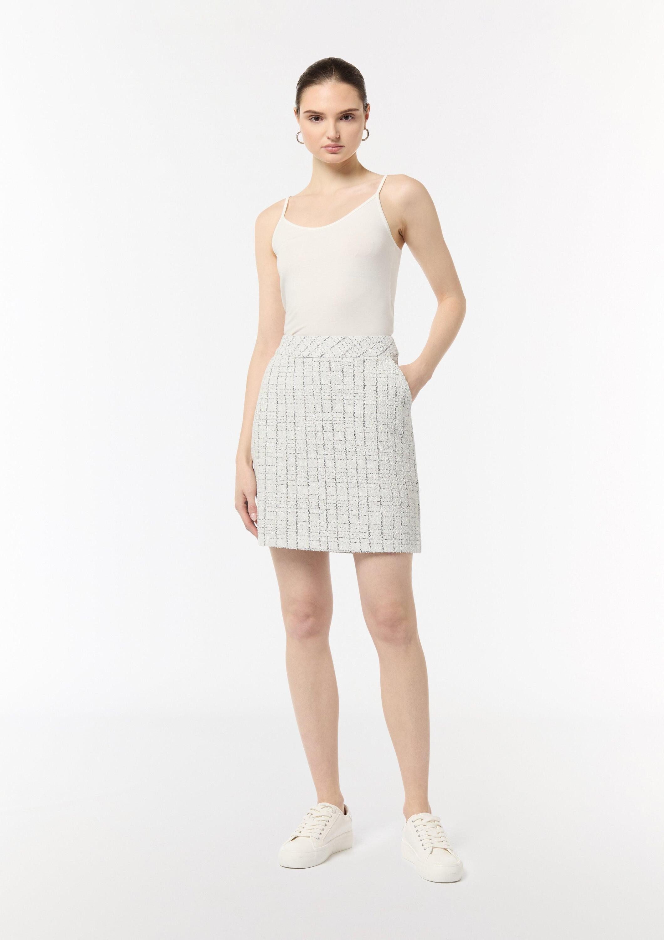 comma Minirock Rock Bouclé-Jerseyrock mit Metallic-Garn (1-tlg)