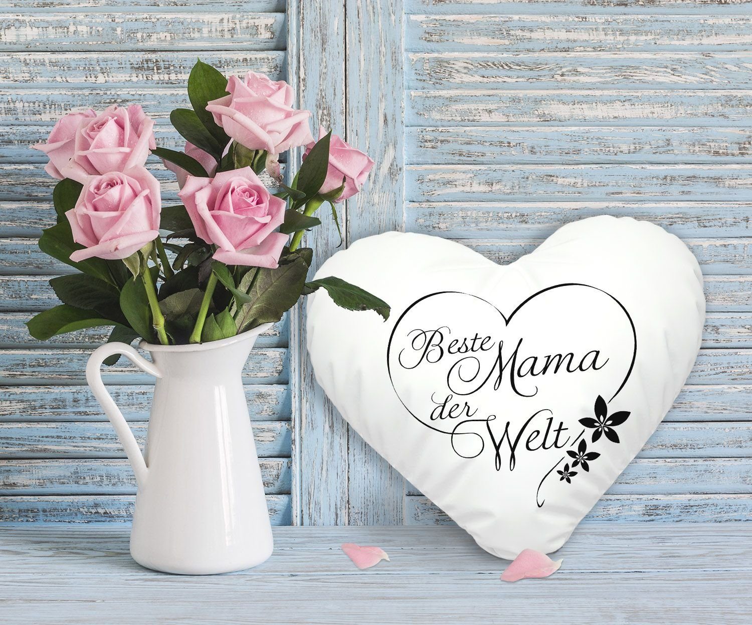 SpecialMe Dekokissen SpecialMe® Welt Mama Muttertag für Herzkissen Weihnachten der Beste Geschenk Mama Geburtstag