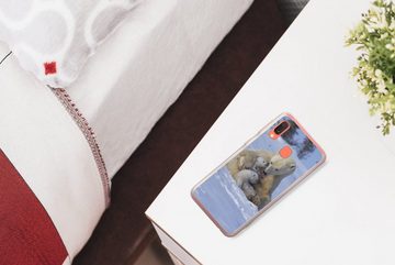 MuchoWow Handyhülle Eisbären - Schnee - Weiß, Handyhülle Samsung Galaxy A20e, Smartphone-Bumper, Print, Handy