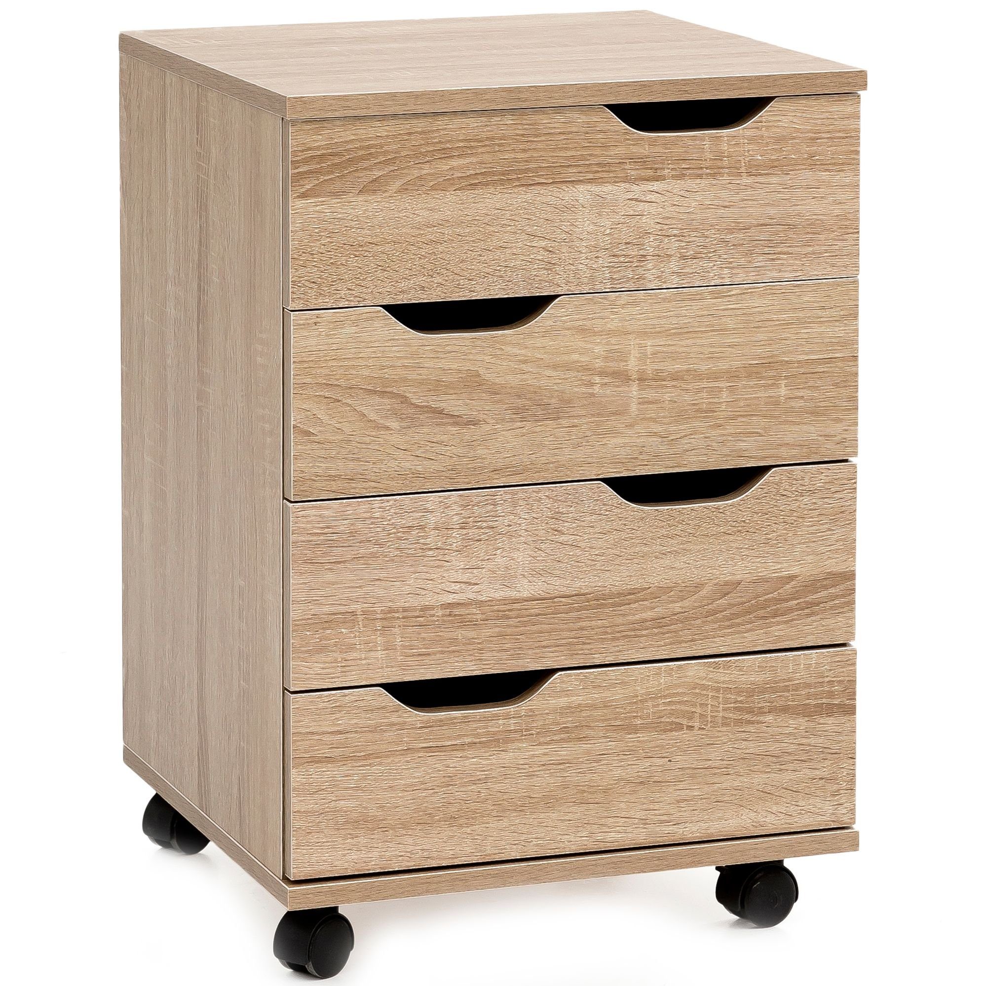 möbelando Rollcontainer Rollcontainer WL5.931 Sonoma 40x60x40cm Schubladenschrank Büro Contain, 40 x 60 x 40 cm (B/H/L)