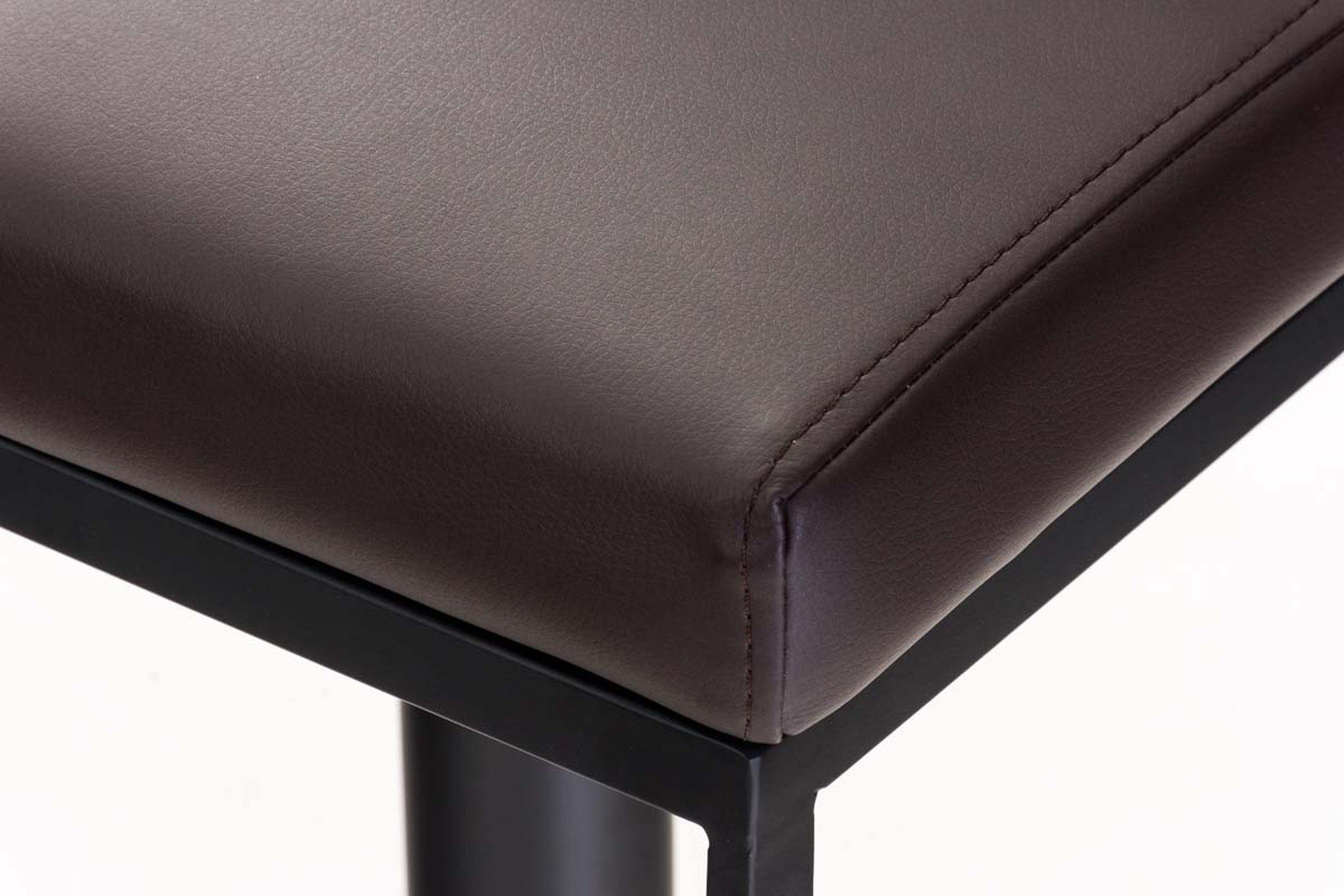 Panda matt - Sitzfläche: höhenverstellbar - Metall (mit - - Fußstütze schwarz Hocker Küche), Barhocker & Kunstleder für 360° drehbar TPFLiving Theke Braun