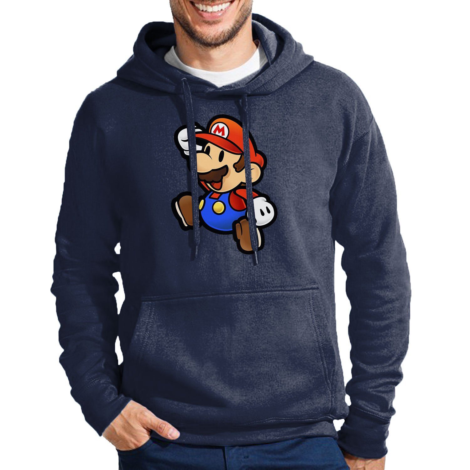 Brownie Yoshi Navyblau Mit Herren Gaming Hoodie Luigi Nintendo Blondie Super & Mario Kapuze