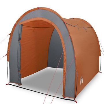 vidaXL Kuppelzelt Zelt Campingzelt Familienzelt Freizeitzelt Kuppelzelt Grau und Orange