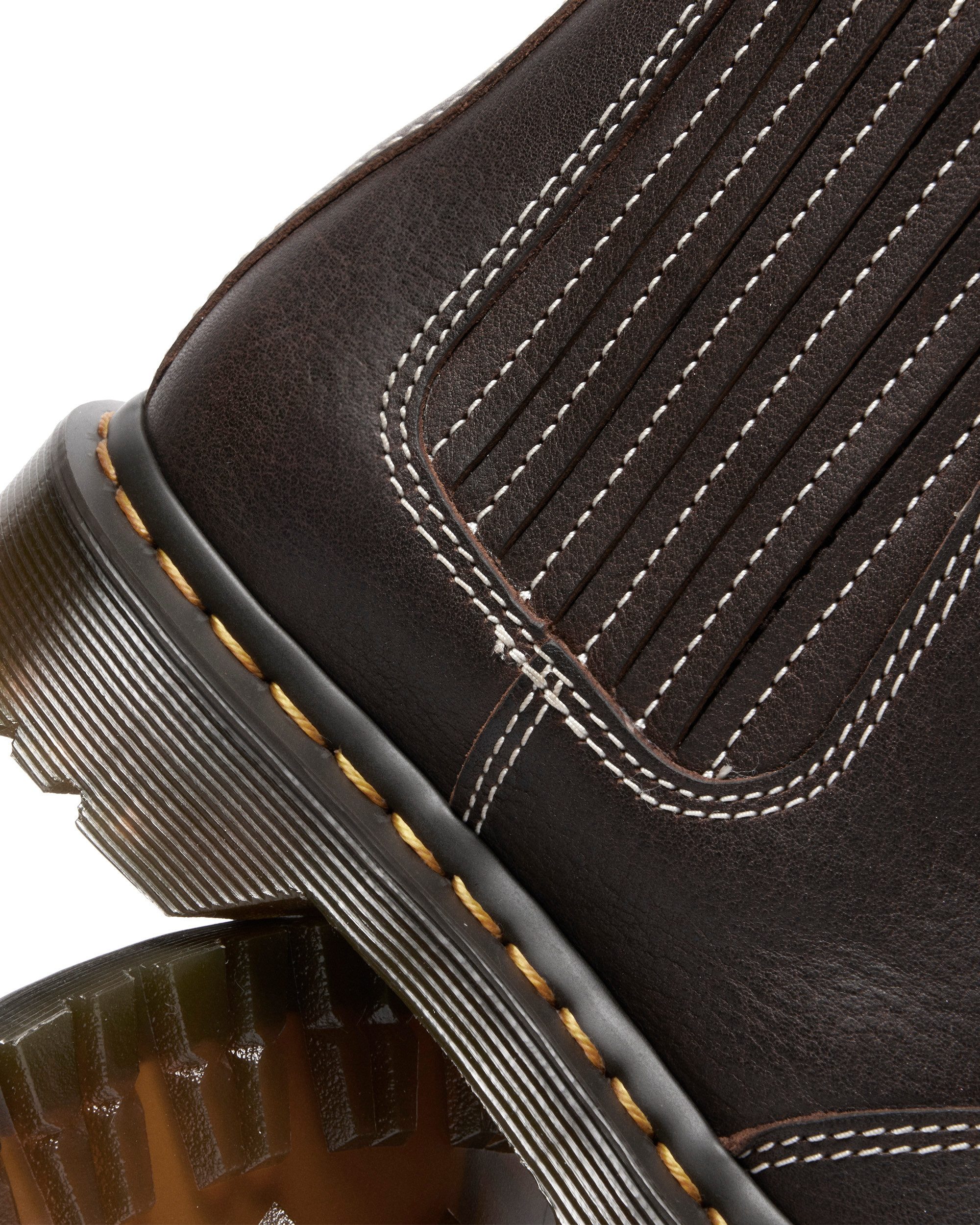 DR. MARTENS 2976 Leonore II Winterboots Blockabsatz, Stiefelette, Schlupfboots mit Fellimitat am Schaftrand