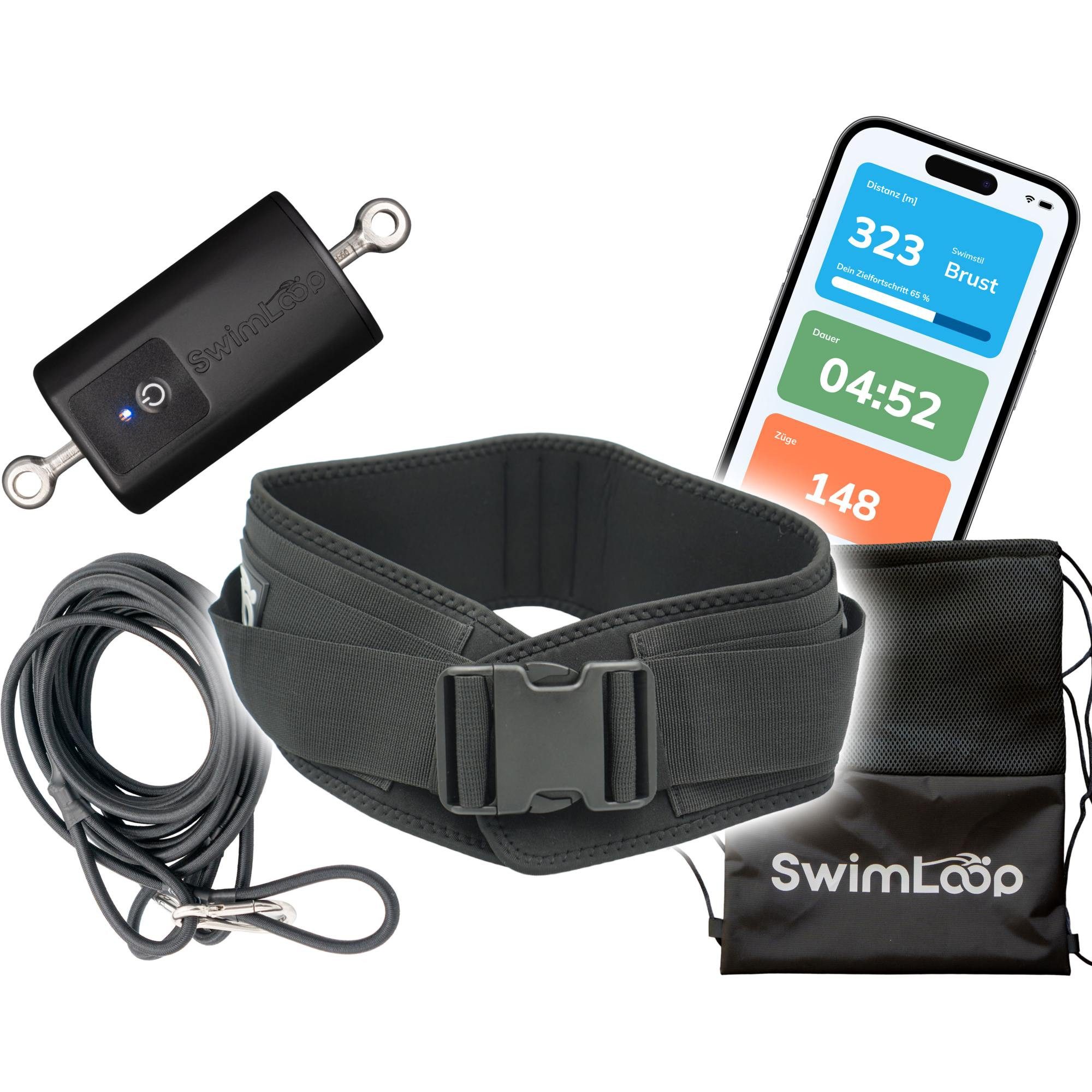 AQUAI Schwimmgürtel SwimLoop Schwimmgurt mit KI Schwimmtrainer und App
