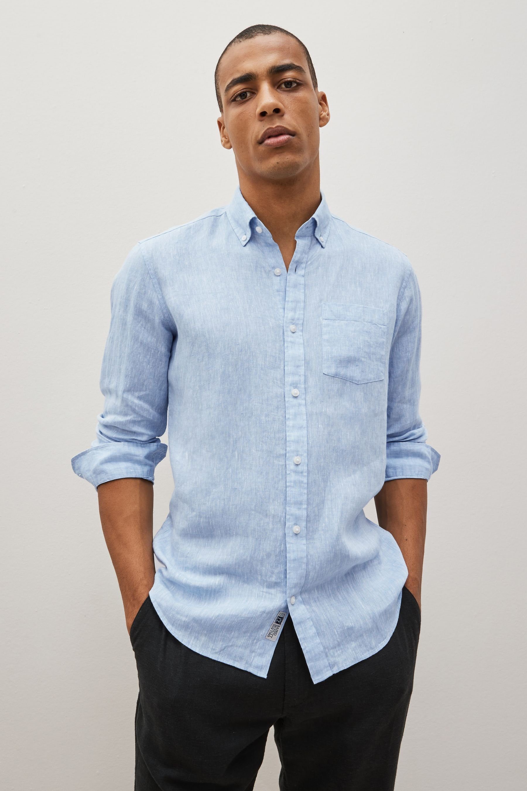 Next Businesshemd Slim Fit Leinenhemd mit günstig online kaufen