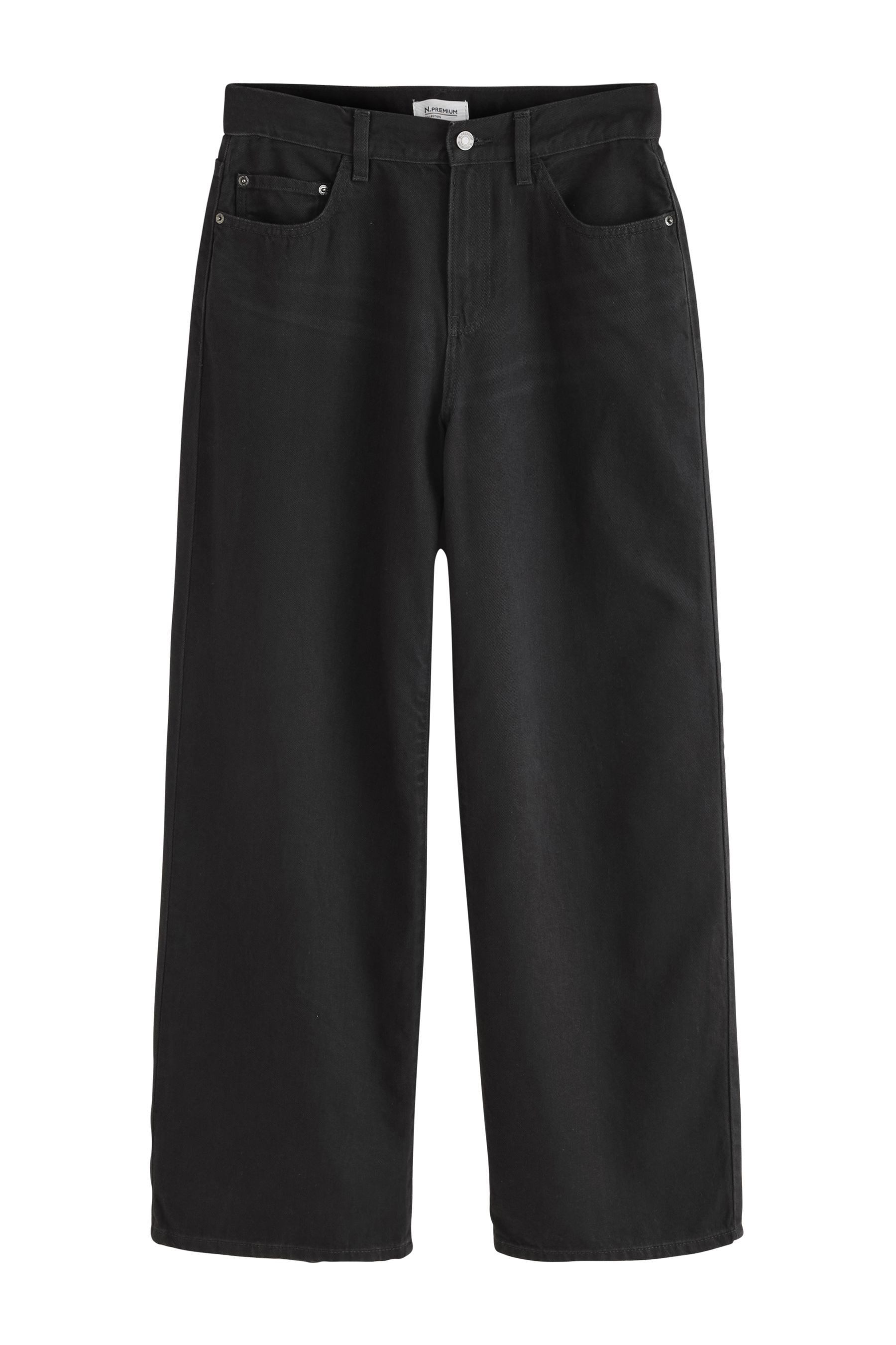 Next Weite Jeans Hochbund-City-Jeans mit weitem Bein, Kurzgröße (1-tlg)