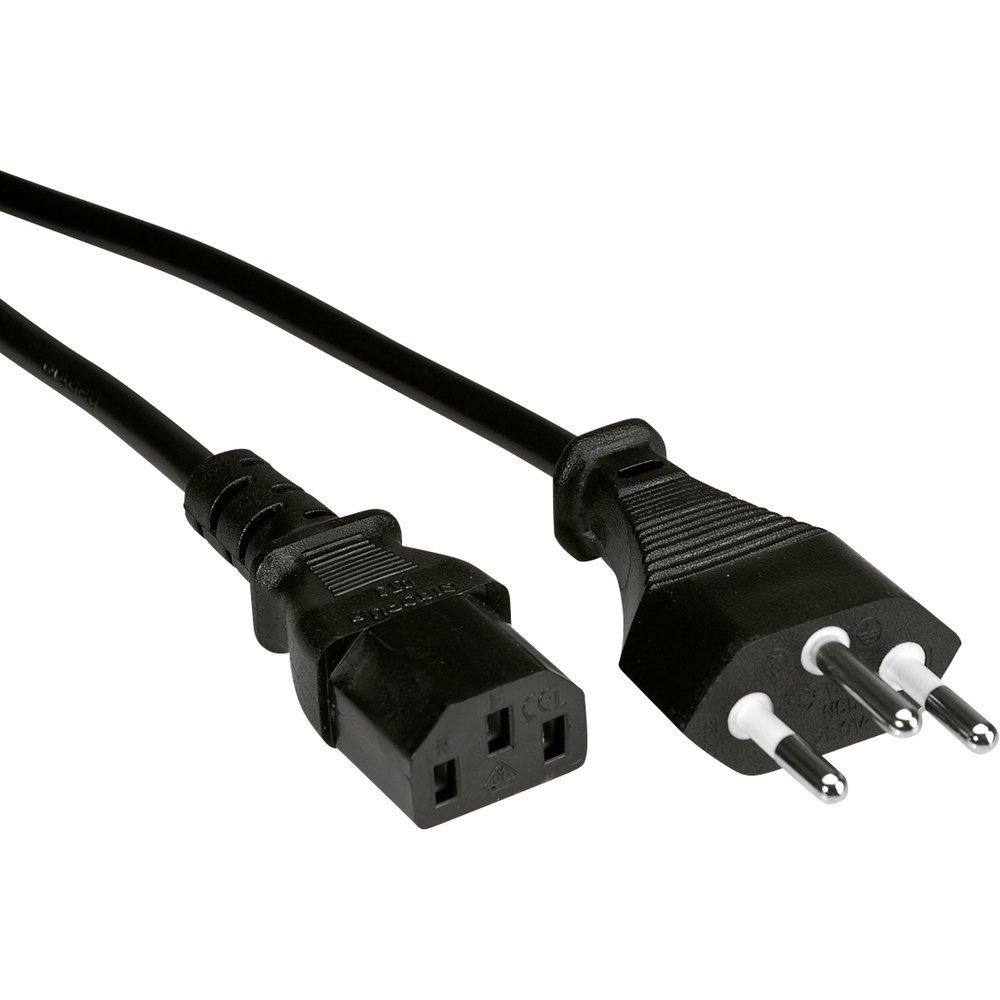 VALUE Value 19.99.1220 Strom Verbindungskabel Schwarz 1.80 m Elektro-Kabel, (180.00 cm)