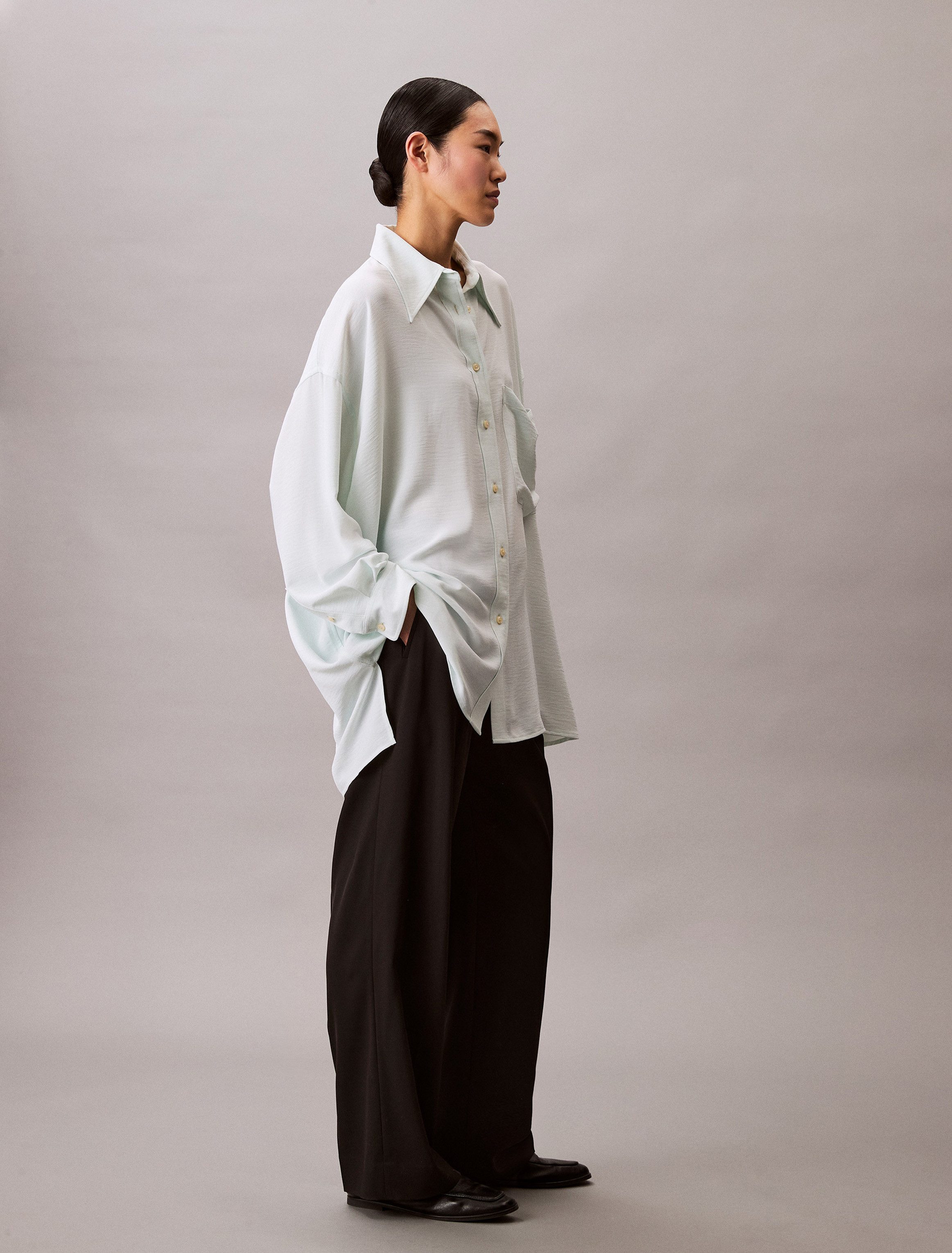 Calvin Klein Jeans Hemdbluse GAUZE SHIRT Mit Rundhalsausschnitt