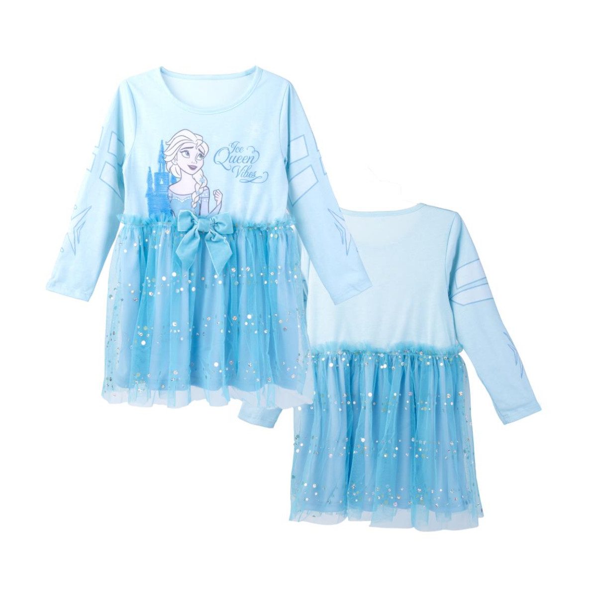 Disney Frozen Jerseykleid Mädchen Kleid Single Jersey leicht für Alltag Freizeit und Urlaub
