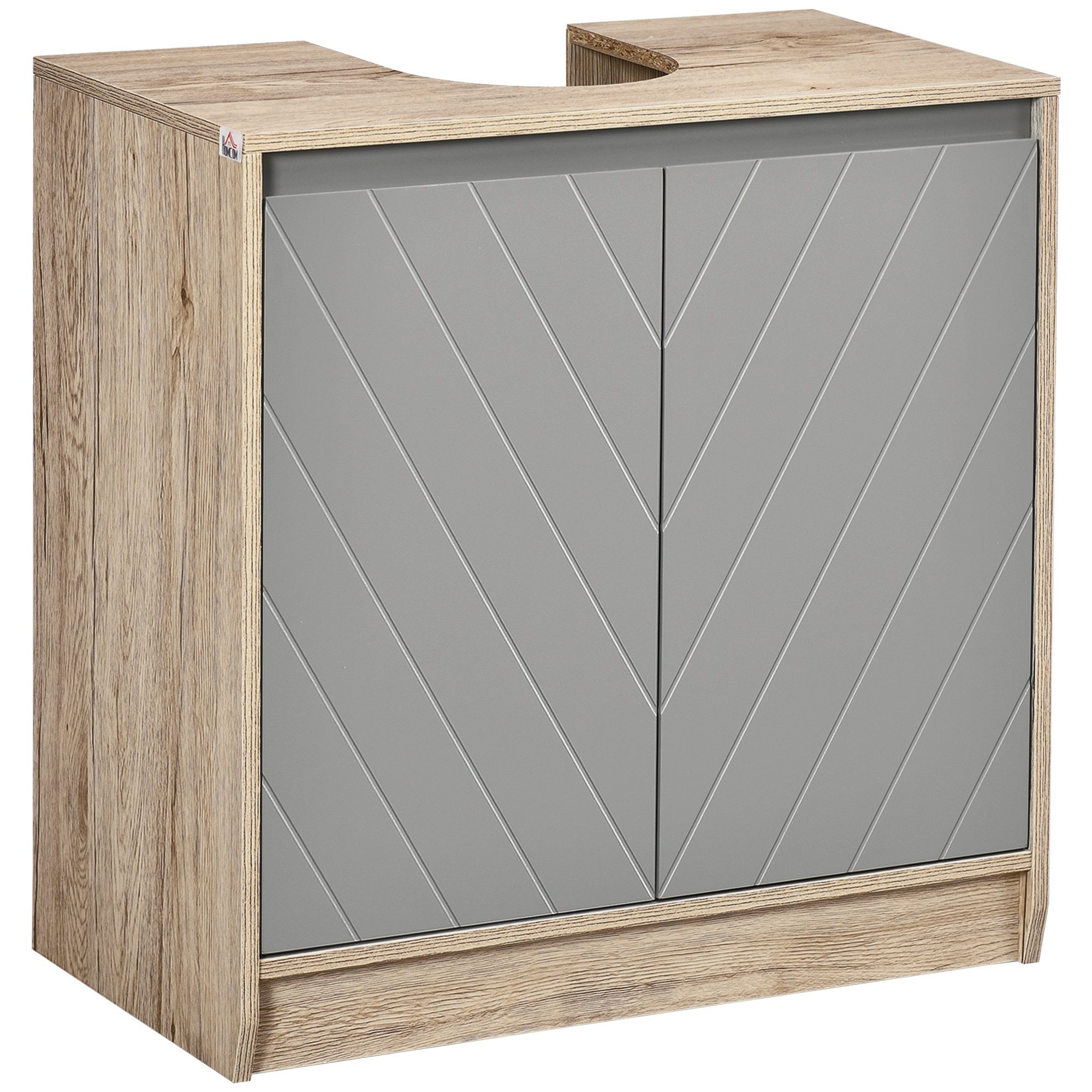 MC Star Waschbeckenunterschrank MDF Unterschrank Waschbecken-Ausschnitt 2 Türen 2 Böden 60x30x60cm
