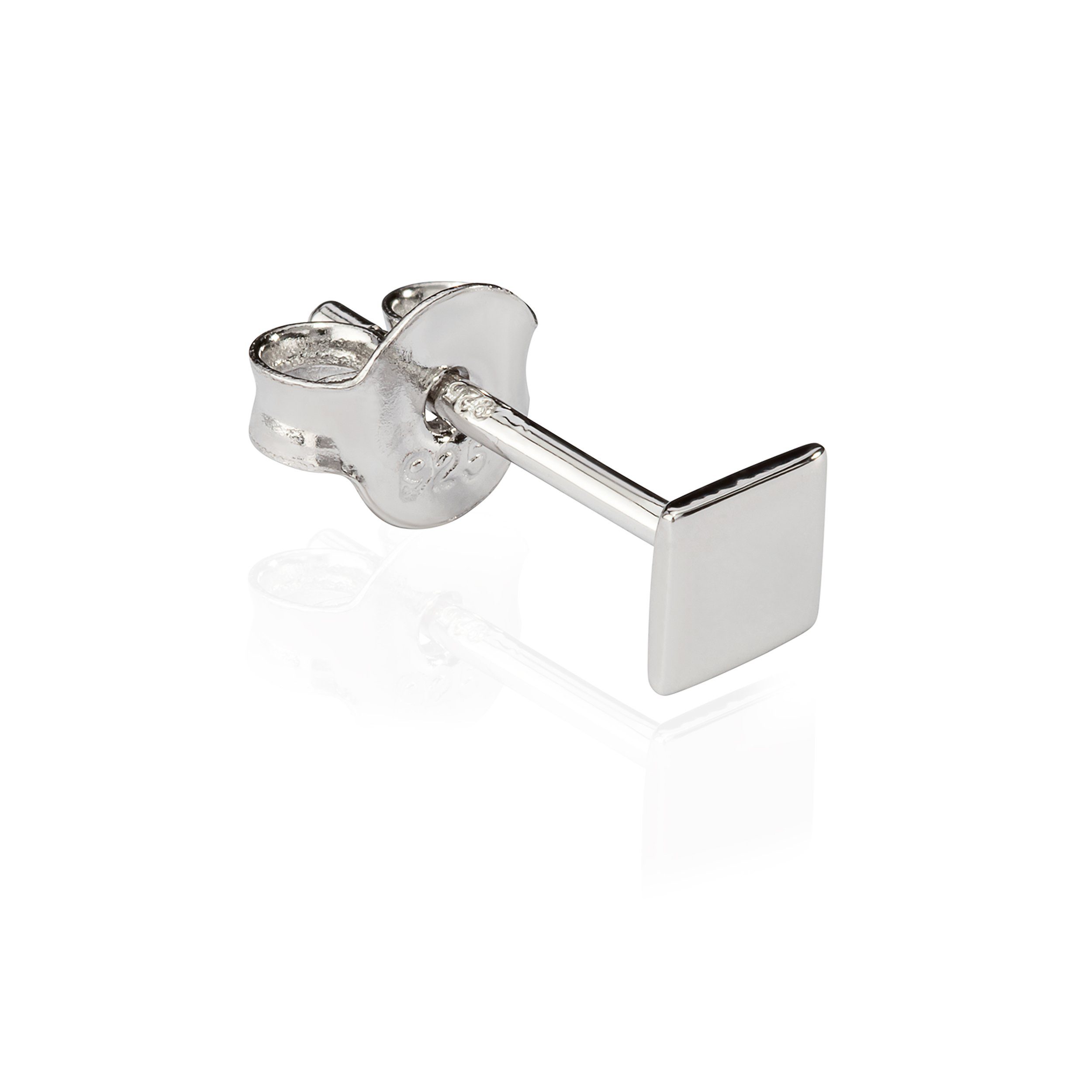 Single-Ohrstecker Einzel kleine Ohrstecker Platte 925 Silber anlaufg
