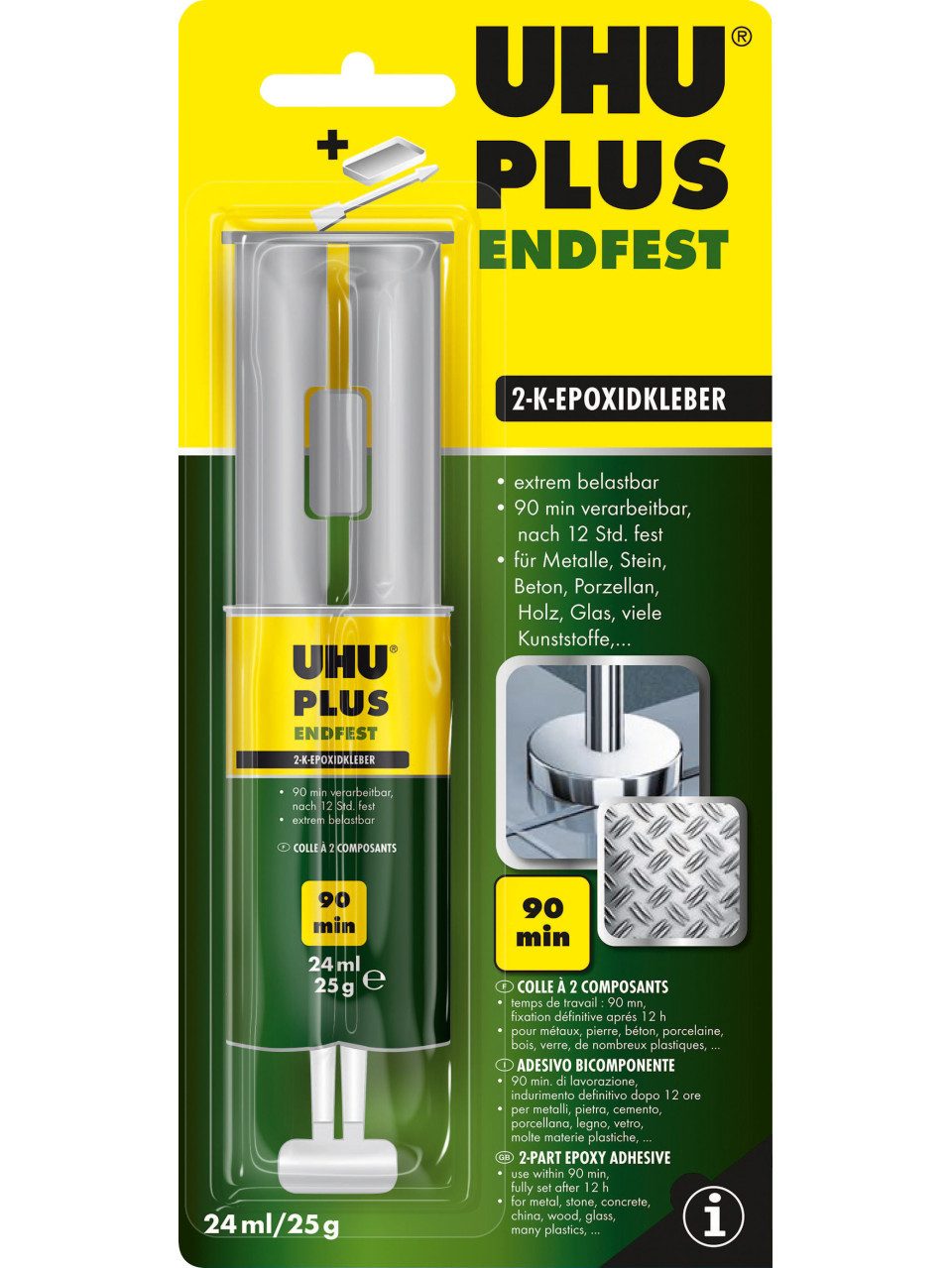 UHU Montagekleber UHU plus endfest 90 min Doppelkammerspritze 25 g