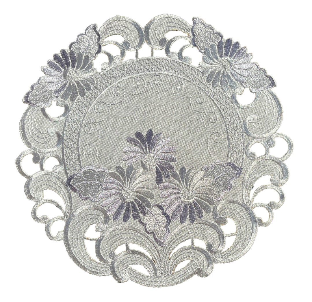 Westernlifestyle Tischdecke Blumen silber / grau günstig online kaufen