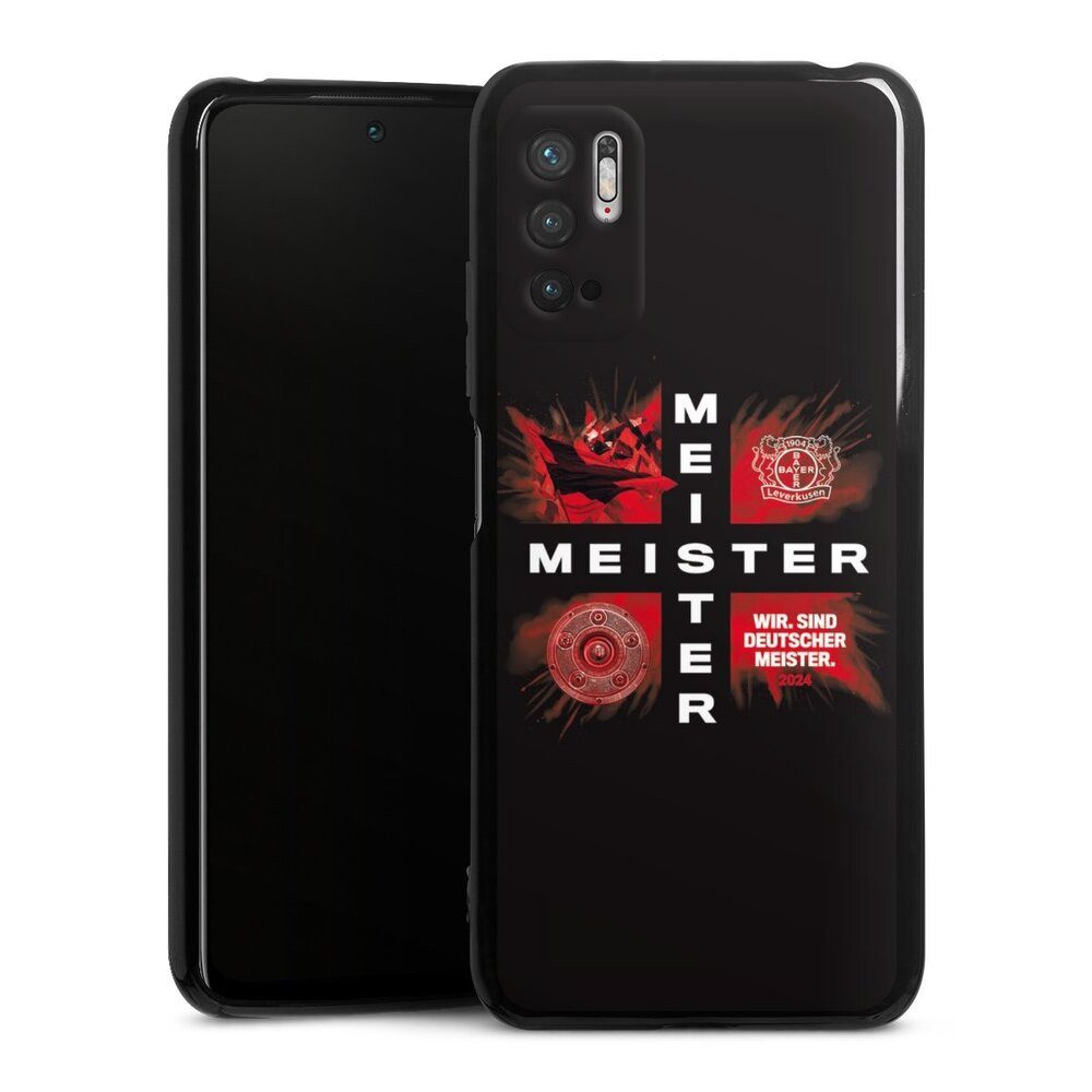 DeinDesign Handyhülle Bayer 04 Leverkusen Meister Offizielles Lizenzprodukt, Xiaomi Redmi Note 10 5G Silikon Hülle Bumper Case Handy Schutzhülle