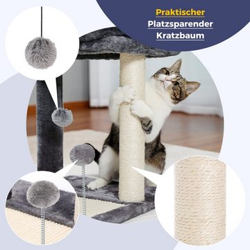 PAWZ Road Kratzbaum Kratzbaum 49cm Kratzstamm Kratzbrett mit breitem Bett Grau