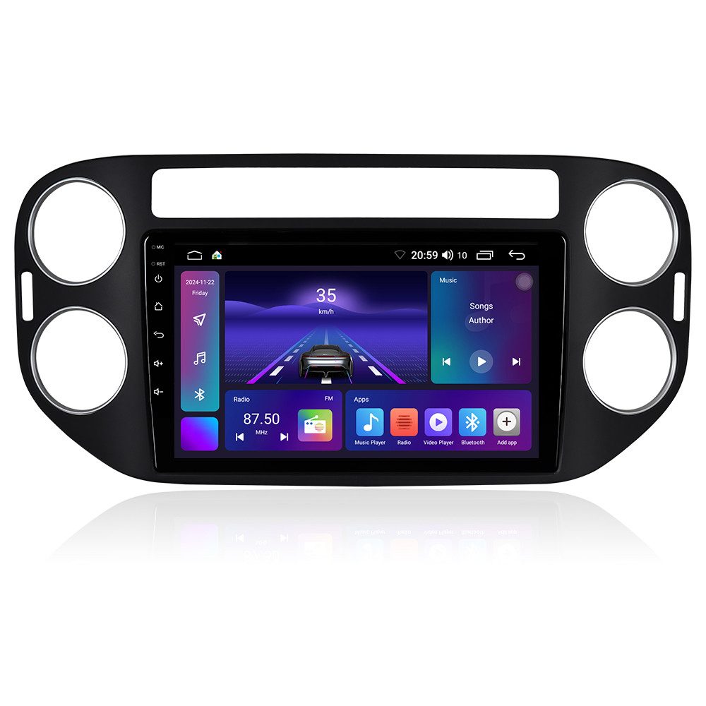 A-Sure 4-Core Android 15 Carplay Navi 2+64GB Für VW Tiguan 5N GOLF Plus Autoradio (Digitalradio (DAB), FM, AM, 4Core)