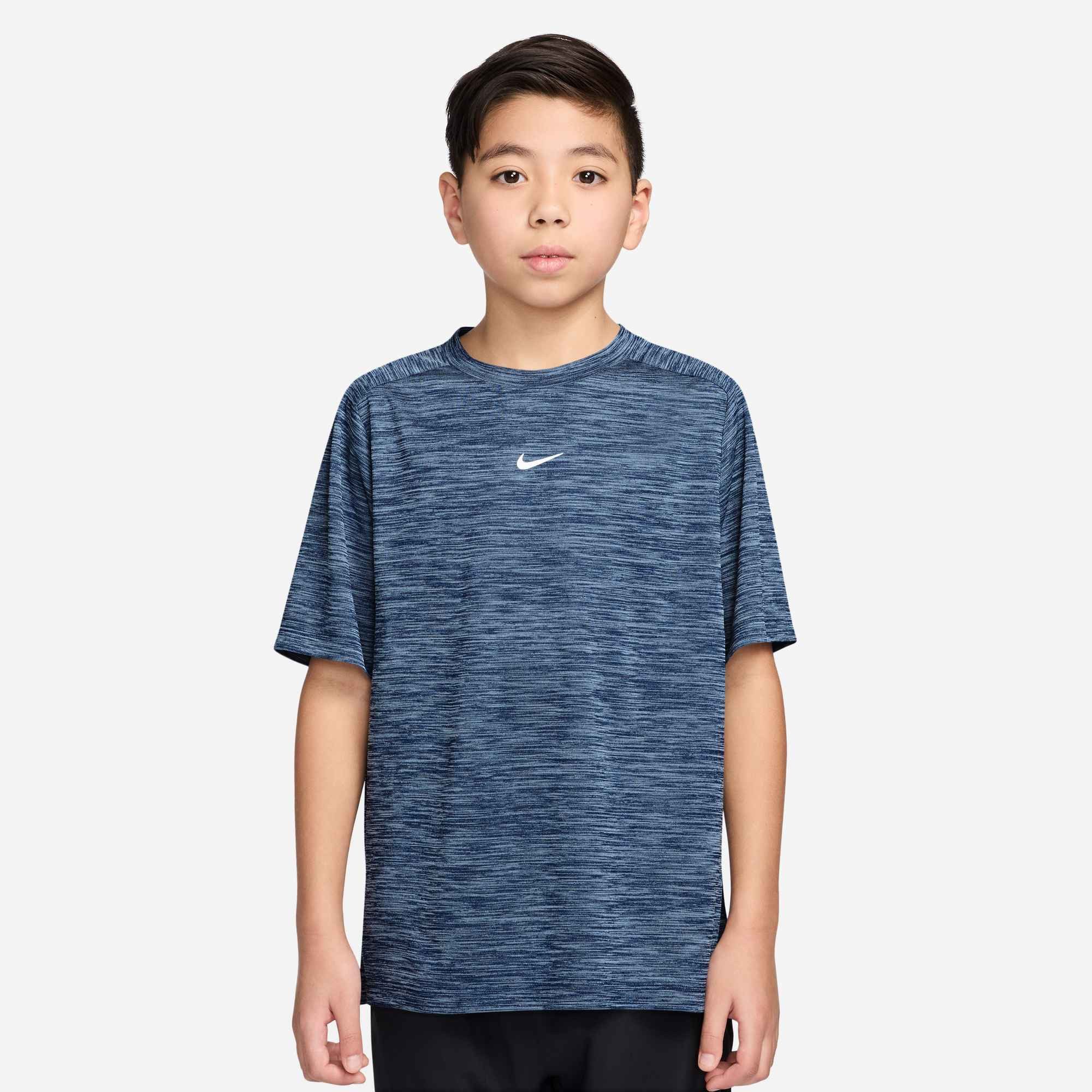 Nike B NK DF MULTI SS TOP LBR HTHR für Jugendliche, sportlicher Stil, aus Polyester, mit Raglanärmeln