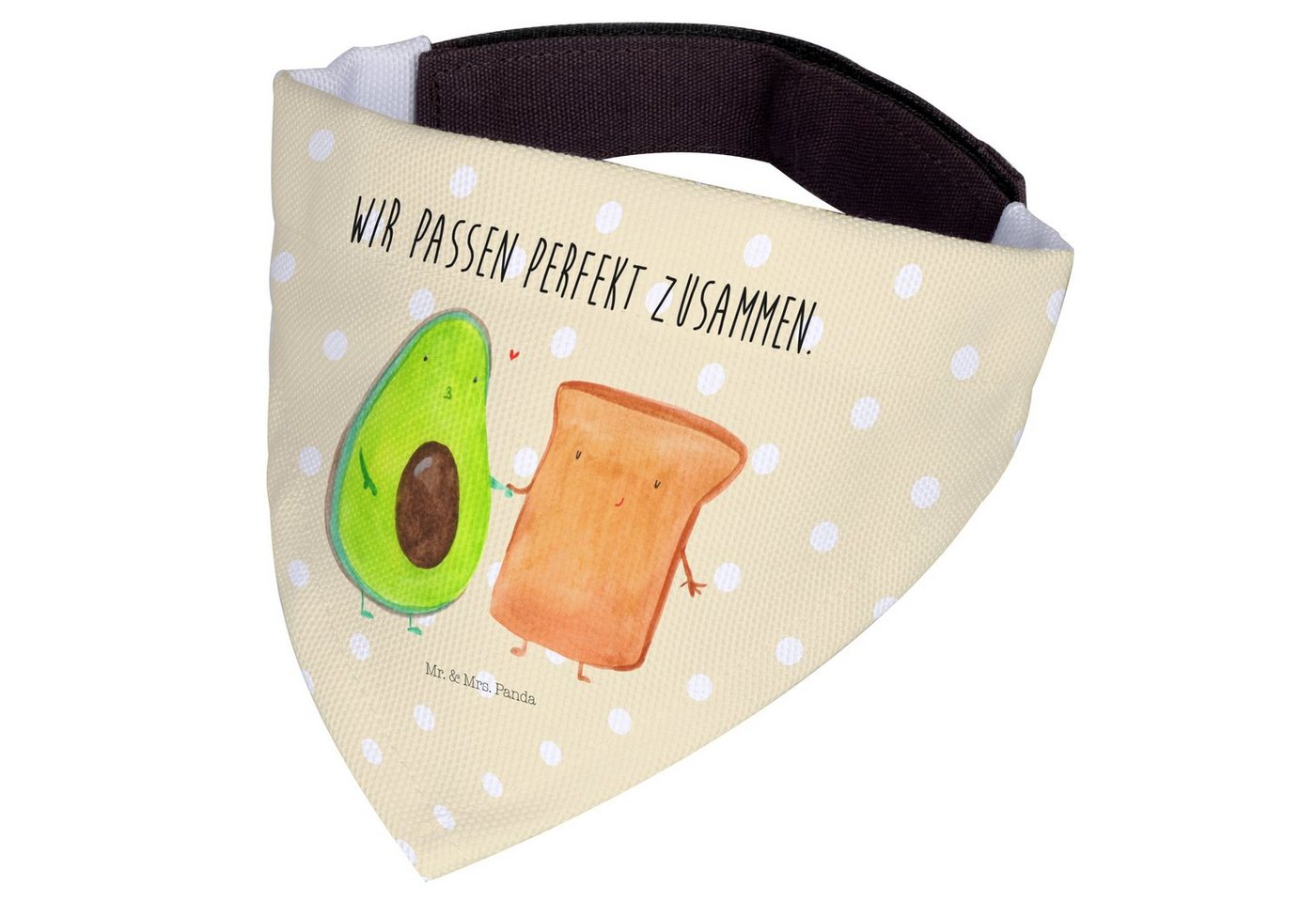 Thumbnail - Mr. & Mrs. Panda Hundefliege Avocado Toast - Gelb Pastell - Geschenk, Vegan, große Hunde, Tuch, Hu, Polyester, Handgefer...