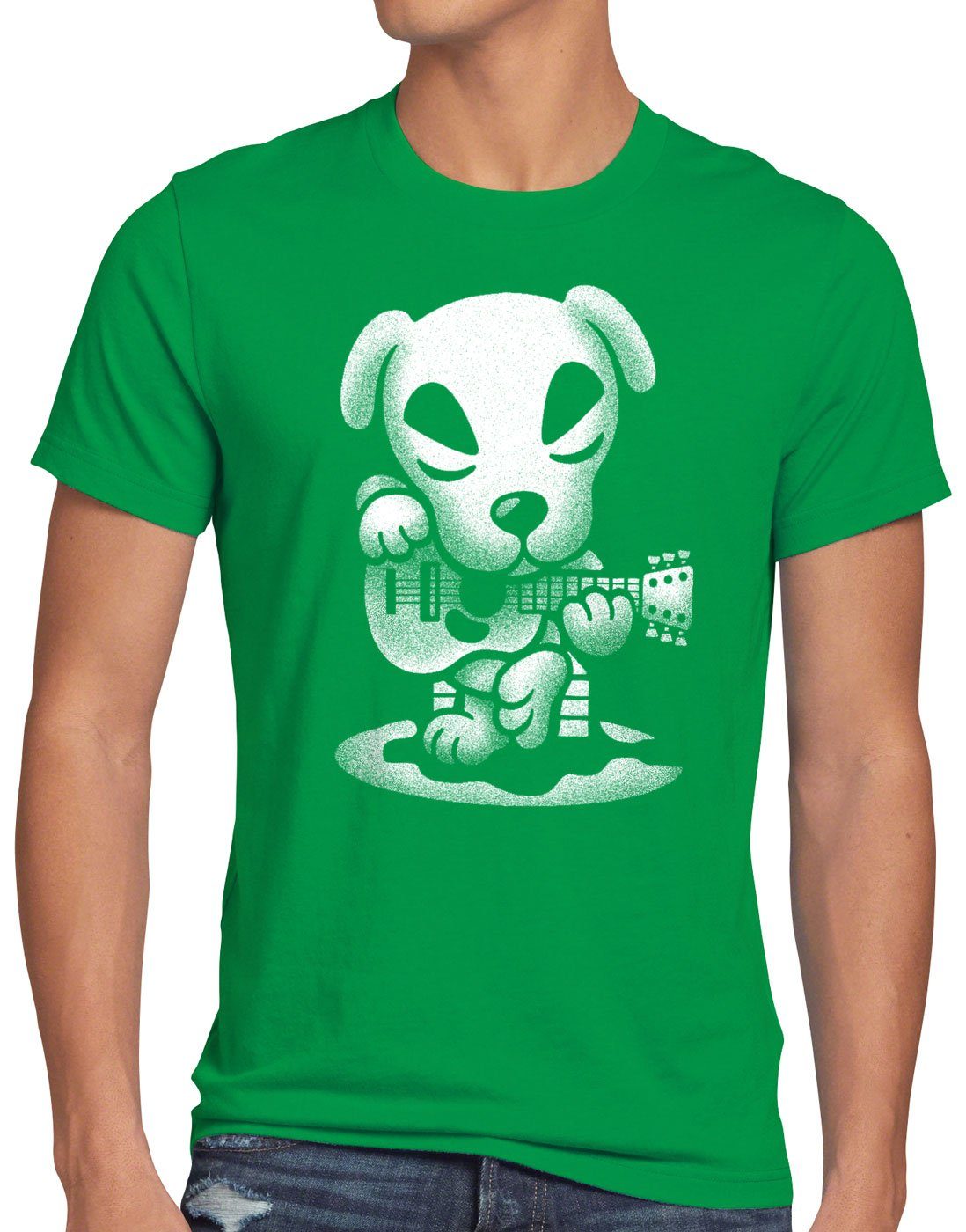 style3 Print-Shirt Herren T-Shirt Slider Gitarre switch animal videospiel horizons grün