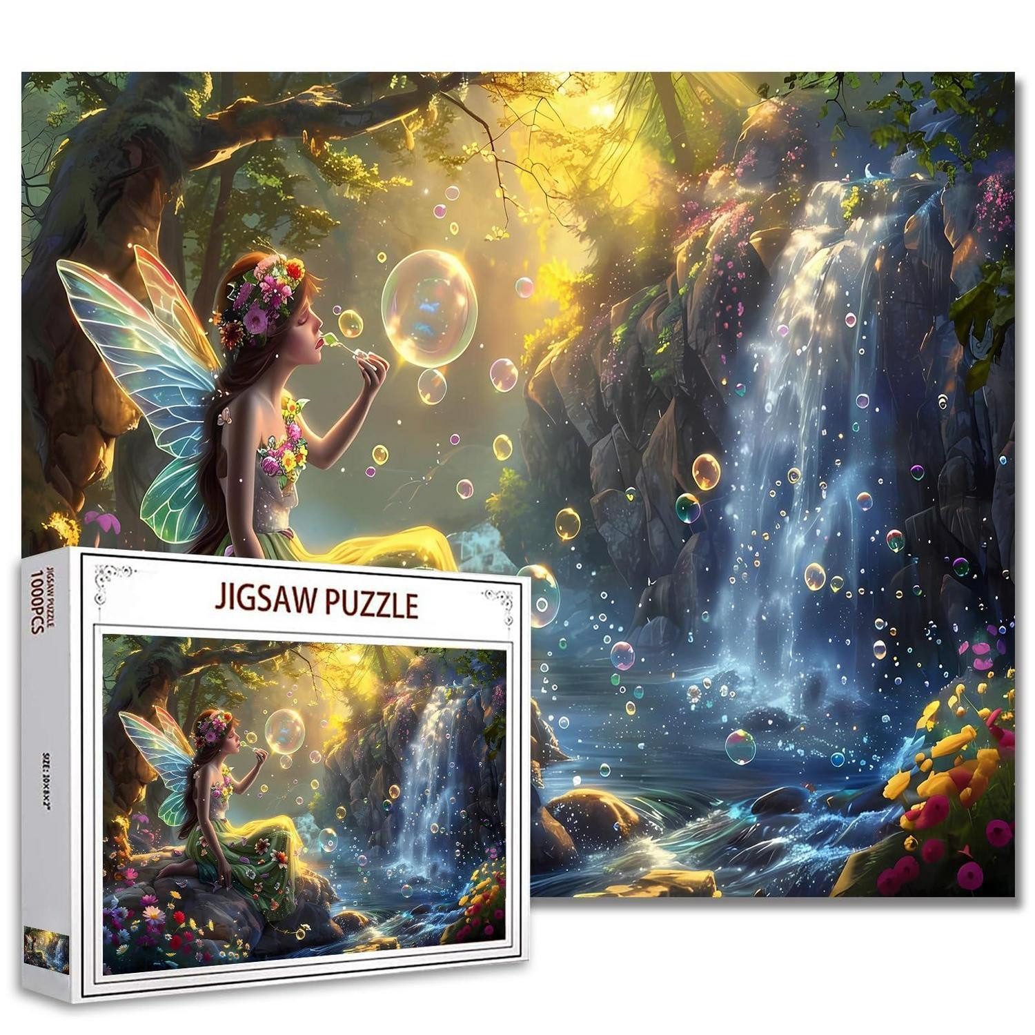 LuxusKollektion Puzzle Puzzle 1000 Teile Mädchen Gebet Wald bunt, Puzzleteile
