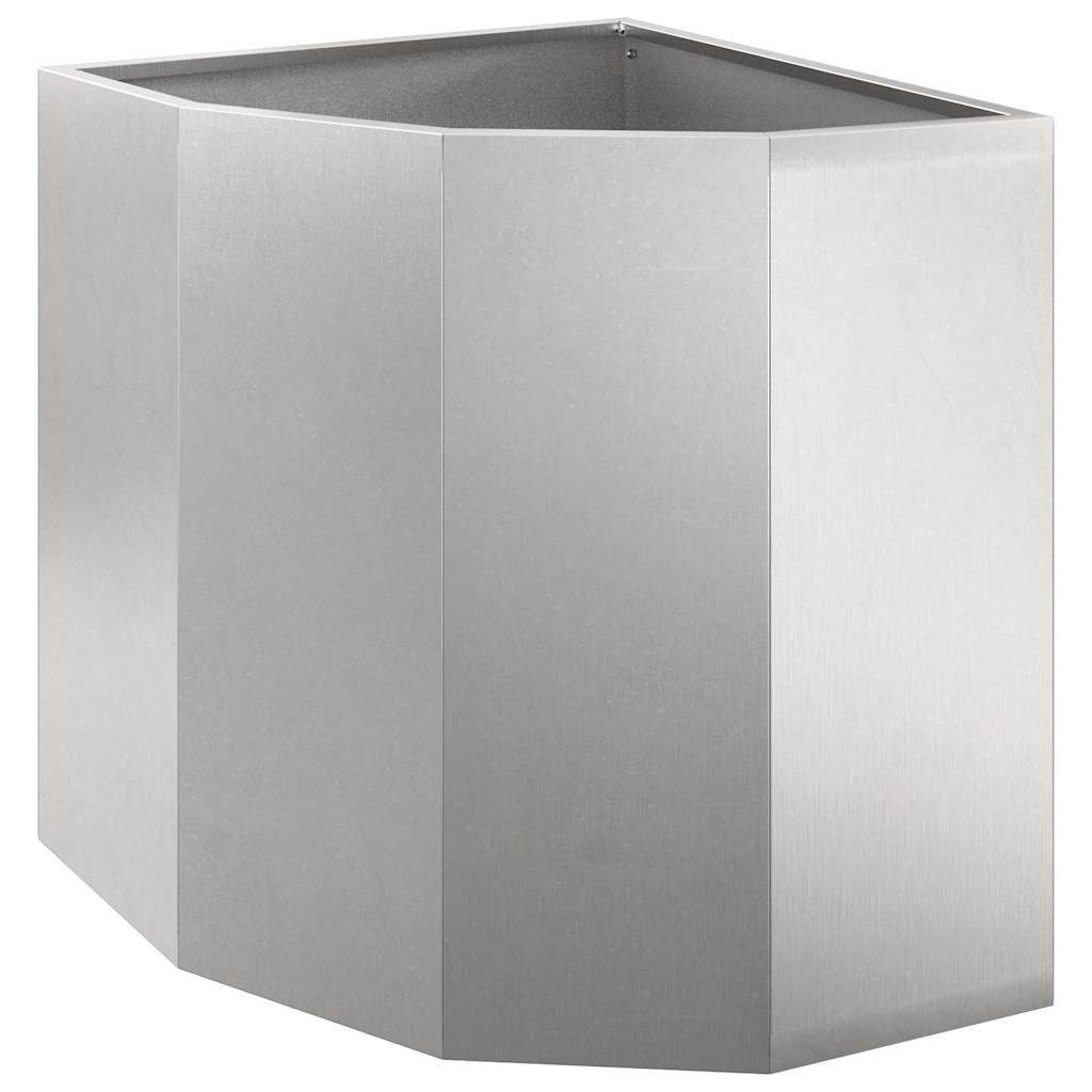 furnicato Blumentopf Eckpflanzer 45 x 45 x 50 cm Silber Edelstahl (1 St), Platzsparender Blumenkübel aus Stahl für deine Gartenecke