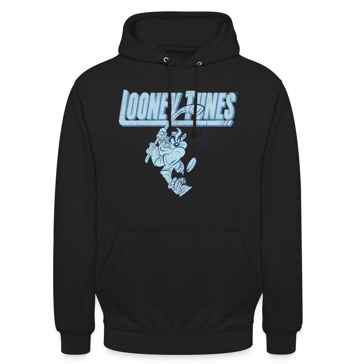 Spreadshirt Hoodie Looney Tunes Eishockey Tasmanian Devil Unisex Hoodie (1-tlg) Unisex-Schnitt: Sitzt bei Männern körpernah, bei Frauen weit