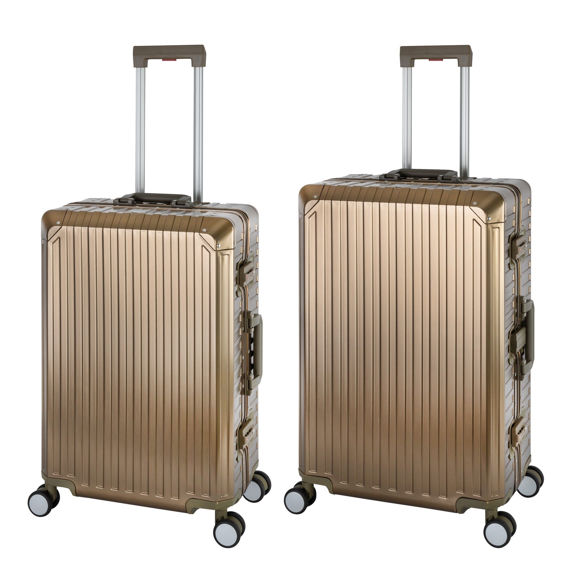 Travelhouse Чемоданы на колесах et Tokyo, 4 Rollen, (2 tlg., Hartschalen Trolley Set), Aluminium Hartschale TSA Zahlenschloos Aluminium-Rahmen