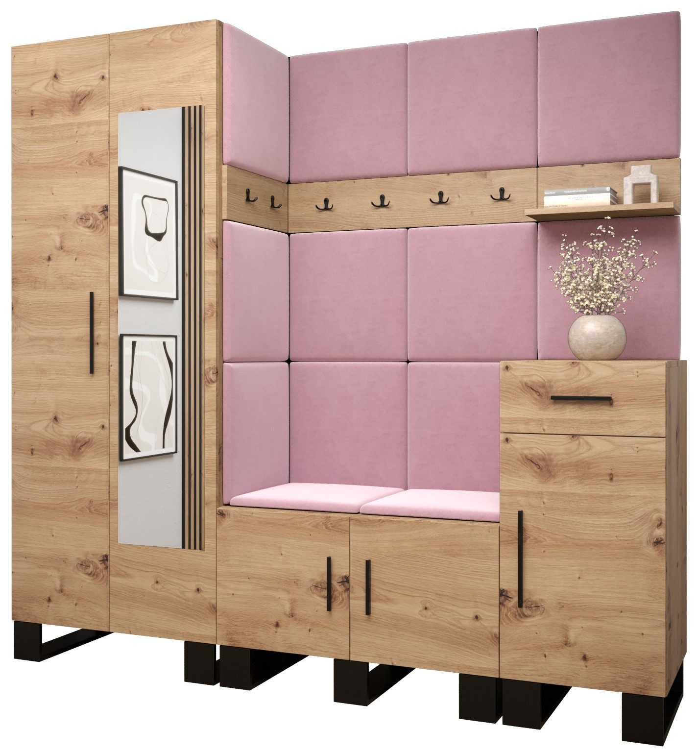 ABIKS MÖBEL Шкафы-Set ARTIN Set 13 Garderobe mit gepolsterten Paneelen, Industriell Design