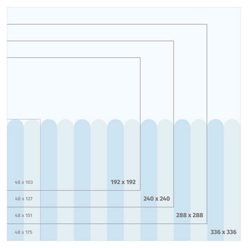 Bilderdepot24 Kindertapete Halbkreisbordüre klein Mix Muster blau moderne Wanddeko XXL, Glatt, Matt, (Inklusive Gratis-Kleister oder selbstklebend), Mädchenzimmer Jungenzimmer Babyzimmer Bildtapete Fototapete Wandtapete