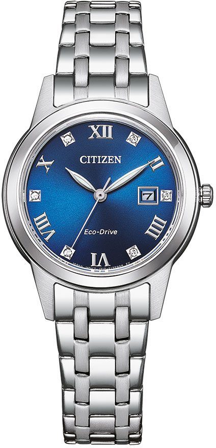 Citizen Solaruhr FE1240-81L, Armbanduhr, Damenuhr, Edlestahlarmband, Datum