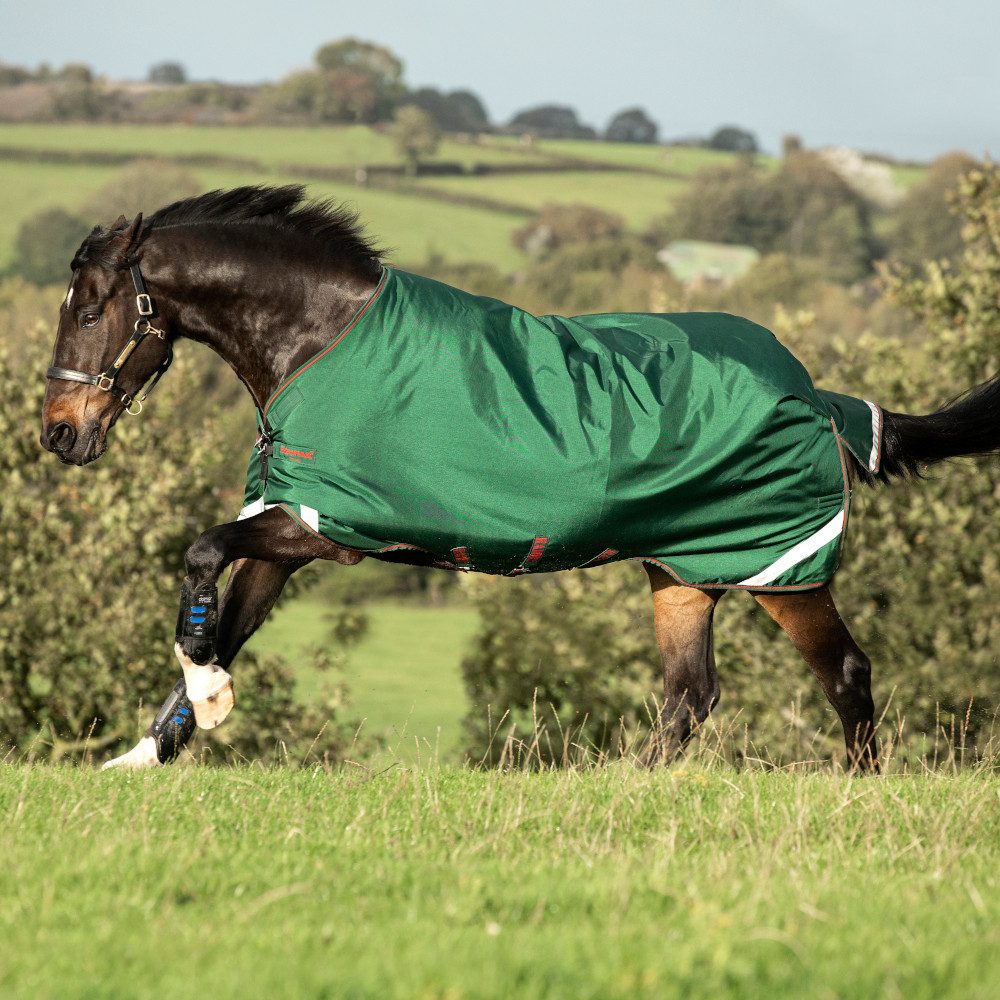 Pferde-Thermodecke Horseware Rambo Original Turnout Lite 100g - Green/Red