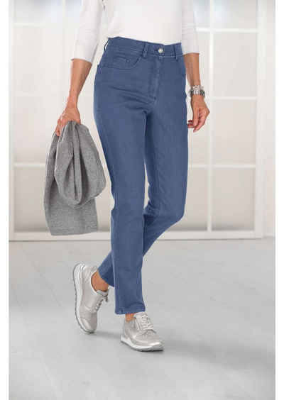 GOLDNER Bequeme Jeans »Kurzgröße - Superbequeme Hose mit Bauchweg-Effekt« Gesäßtaschen mit schicken Glanzsteinen