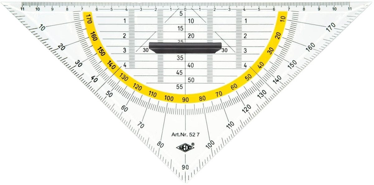 WEDO Geodreieck Geometrie-Dreieck mit abnehmbarem Griff 250mm