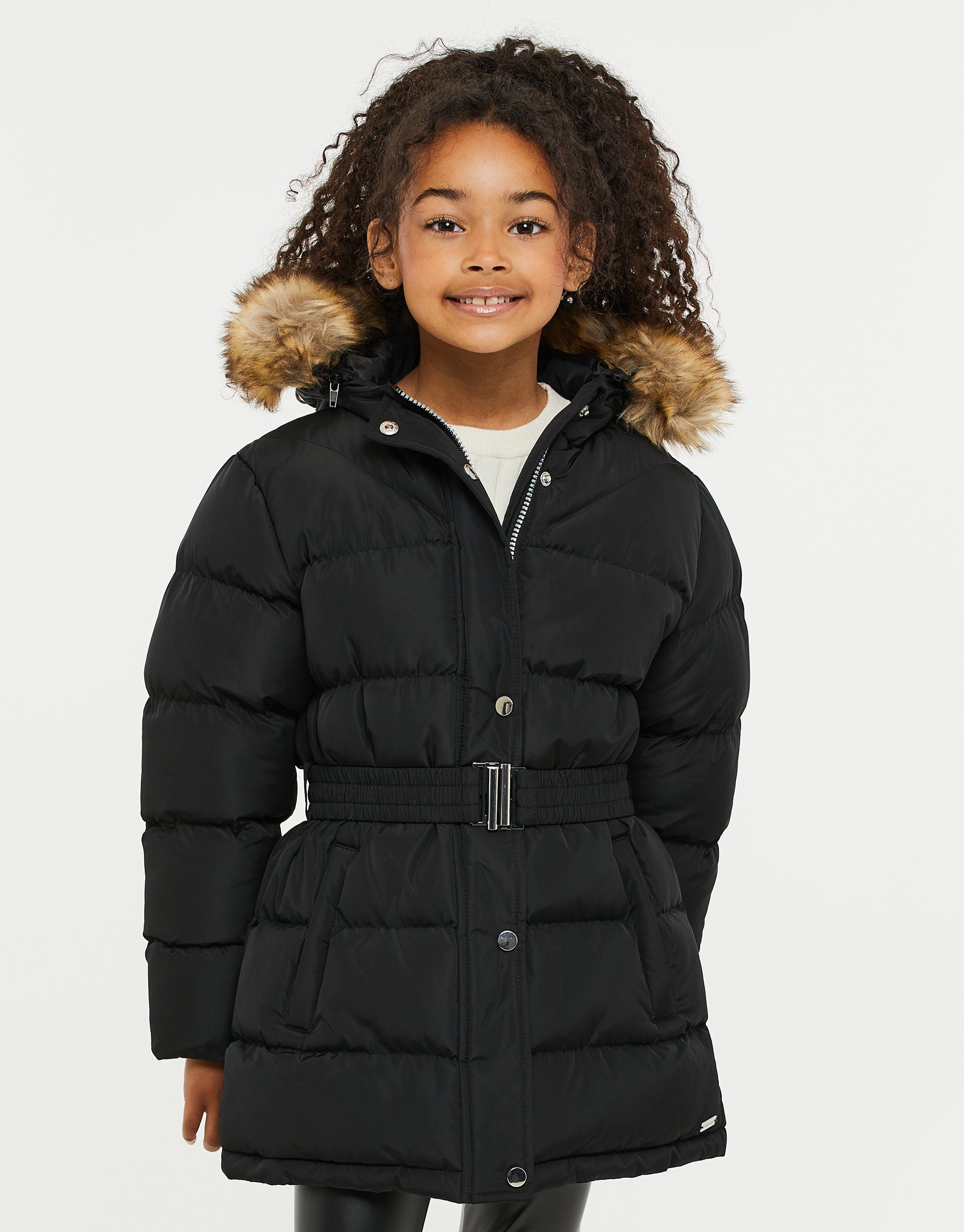 Threadgirls Winterjacke THB Belted Hooded Jacket Joni Black- schwarz