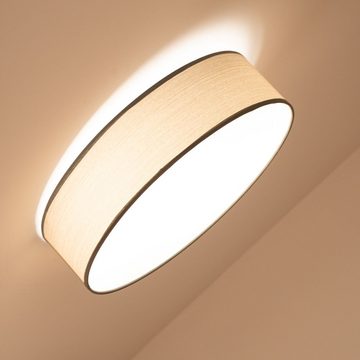 etc-shop LED Deckenleuchte, Leuchtmittel inklusive, Warmweiß, Decken Lampe Wohn Schlaf Zimmer Holz Optik Strahler Flur-