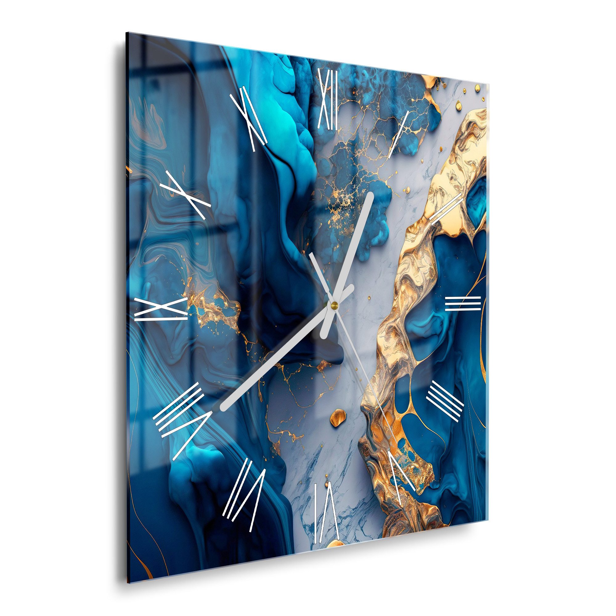 DEQORI Wanduhr 'Goldene Tiefen' (Glas Glasuhr günstig online kaufen