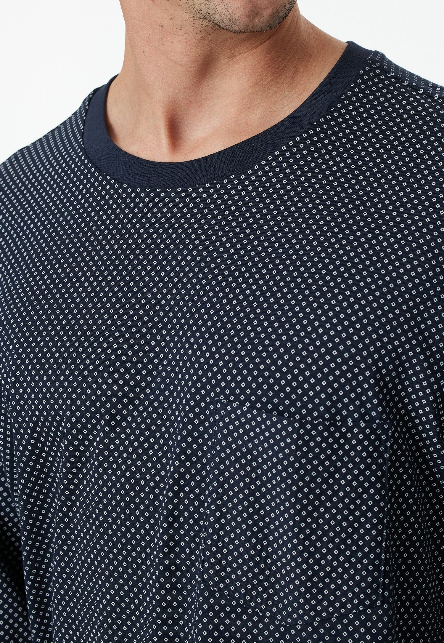 Schiesser Schlafanzug Comfort Essentials (2 tlg) mit gestreiftem Oberteil