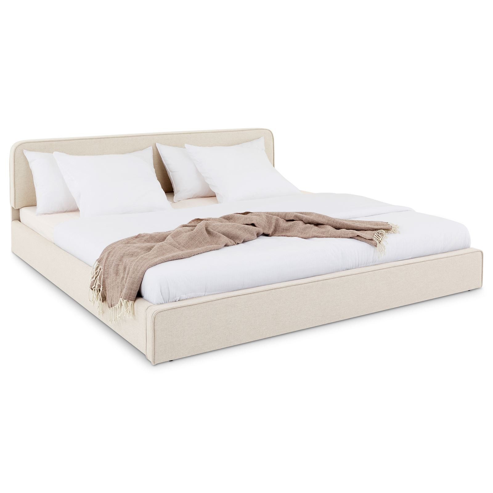 IDIMEX Polsterbett LATINI, Bett 180x200 cm mit höhenverstellbarem Kopfteil und Lattenrost Beige