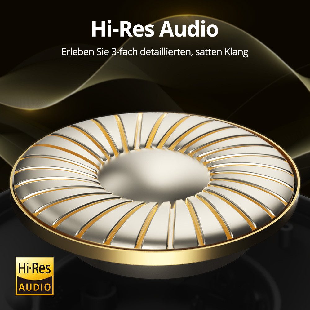 Tronsmart SOUNFII Q20S Hybrid ANC-Kopfhörer, Bluetooth Kopfhörer Over-Ear-Kopfhörer (Google Assistant, Siri, Bluetooth, 60 Stunden Spielzeit, Hybride aktive Ger – Bild 3 von 5