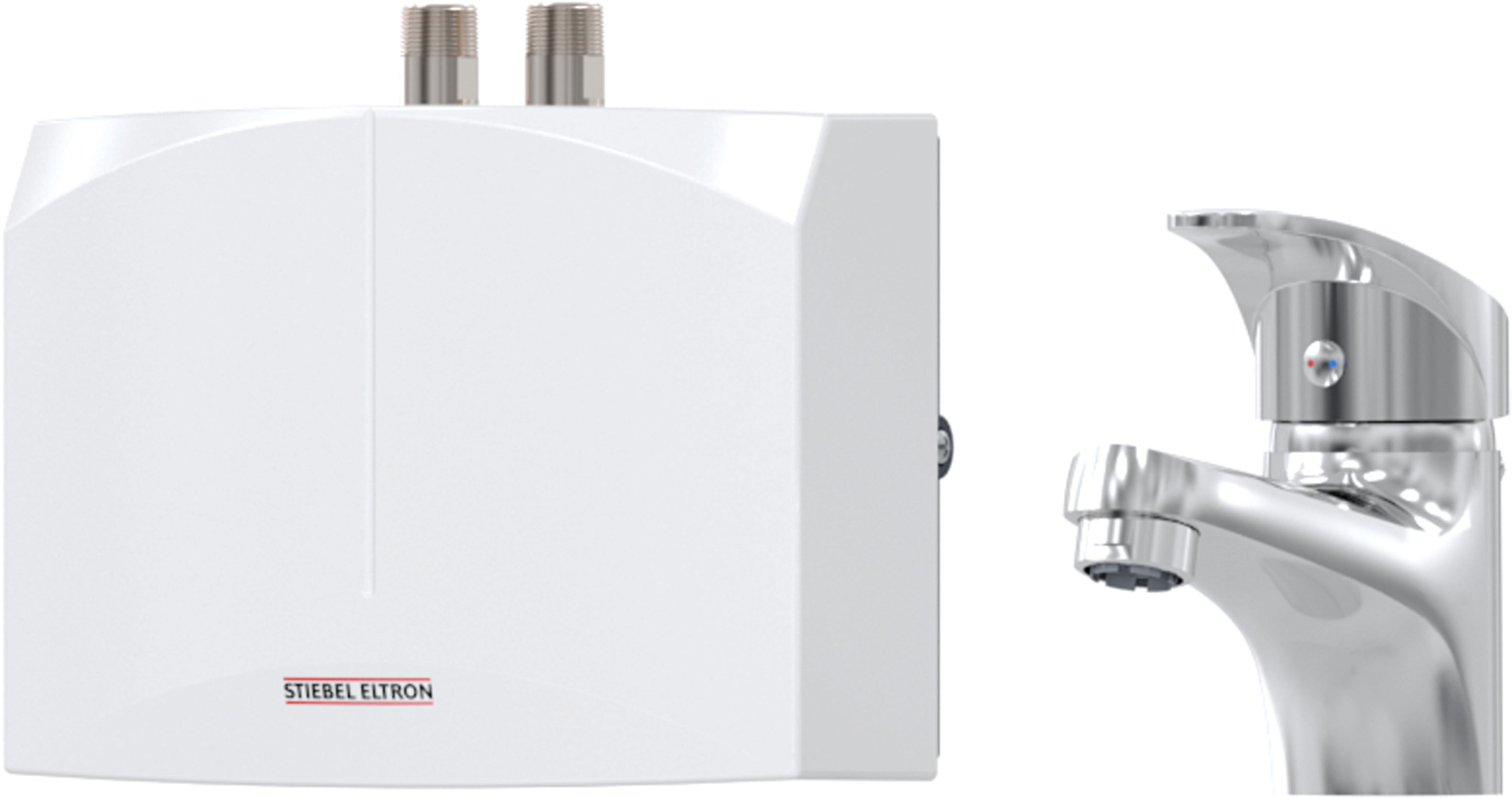 STIEBEL ELTRON Klein-Durchlauferhitzer DNM 3 + MAE-W mit Waschtischarmatur, für Handwaschbecken, hydraulisch, min. 35 °C, Set, 3,5 kW, m. Stecker 230V, hydraulisch, drucklos